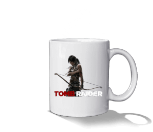 Tomb Raider Oyun Logo Beyaz Kupa Bardak - Thumbnail
