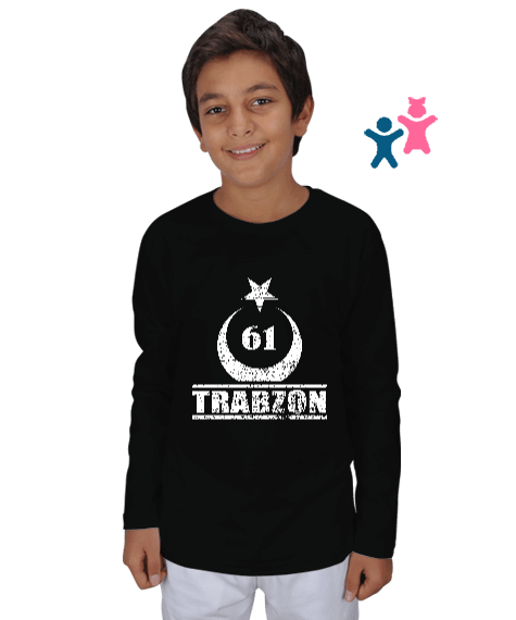 Tisho - Trabzon şehir,Türkiye,Türkiye bayrağı. Çocuk Unisex Uzunkollu