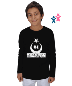 Trabzon şehir,Türkiye,Türkiye bayrağı. Çocuk Unisex Uzunkollu - Tisho