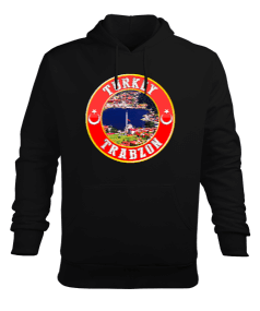 trabzon şehir,Türkiye,Türkiye bayrağı. Erkek Kapüşonlu Hoodie Sweatshirt - Tisho