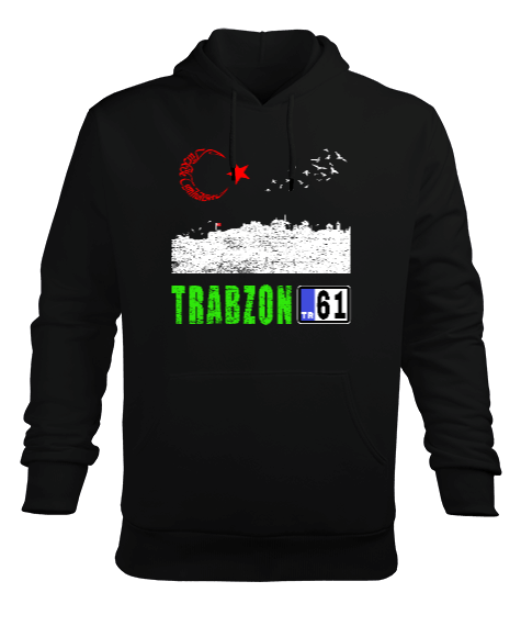 Tisho - trabzon şehir,Türkiye,Türkiye bayrağı. Erkek Kapüşonlu Hoodie Sweatshirt