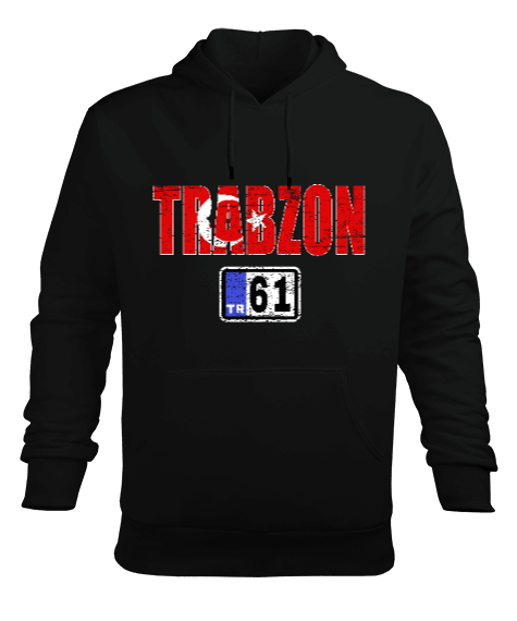 Tisho - Trabzon şehir,Türkiye,Türkiye bayrağı. Erkek Kapüşonlu Hoodie Sweatshirt