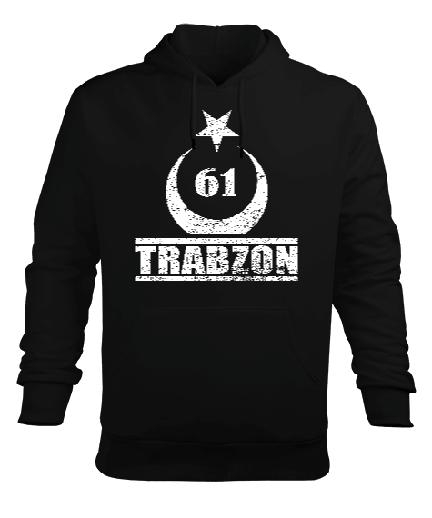 Tisho - Trabzon şehir,Türkiye,Türkiye bayrağı. Erkek Kapüşonlu Hoodie Sweatshirt
