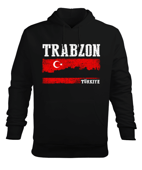 Tisho - trabzon şehir,Türkiye,Türkiye bayrağı. Erkek Kapüşonlu Hoodie Sweatshirt