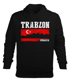 trabzon şehir,Türkiye,Türkiye bayrağı. Erkek Kapüşonlu Hoodie Sweatshirt - Tisho