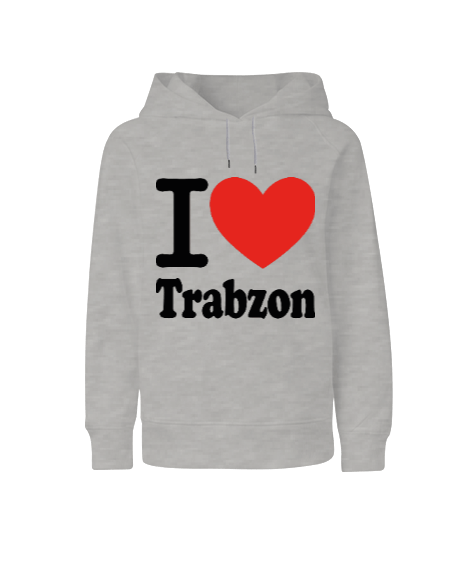Tisho - Trabzon seviyorum baskılı erkek Çocuk Unisex Hoodie Kapüşonlu