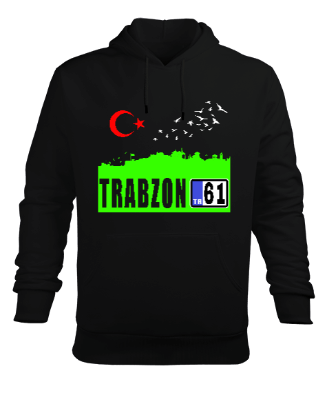 Tisho - Trabzon,Trabzon şehir,Türkiye,Türkiye bayrağı. Erkek Kapüşonlu Hoodie Sweatshirt