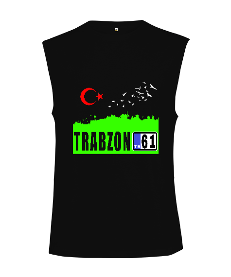 Trabzon,Trabzon şehir,Türkiye,Türkiye bayrağı. Kesik Kol Unisex Tişört - Tisho
