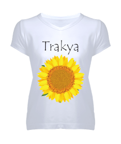 Tisho - trakya tasarımlı Kadın V Yaka Tişört