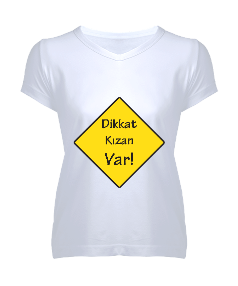 Tisho - trakya tasarımlı Kadın V Yaka Tişört