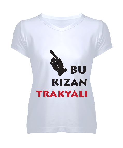 Tisho - trakya tasarımlı Kadın V Yaka Tişört