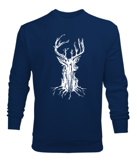 Tisho - Tree Deer Lacivert Erkek Sweatshirt
