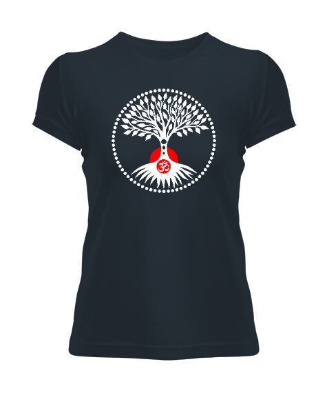 Tisho - Tree Life - Yoga, Çakra, Om, Meditasyon Füme Kadın Tişört