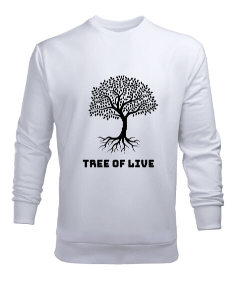 Tisho - Tree Of Live Beyaz Erkek Sweatshirt