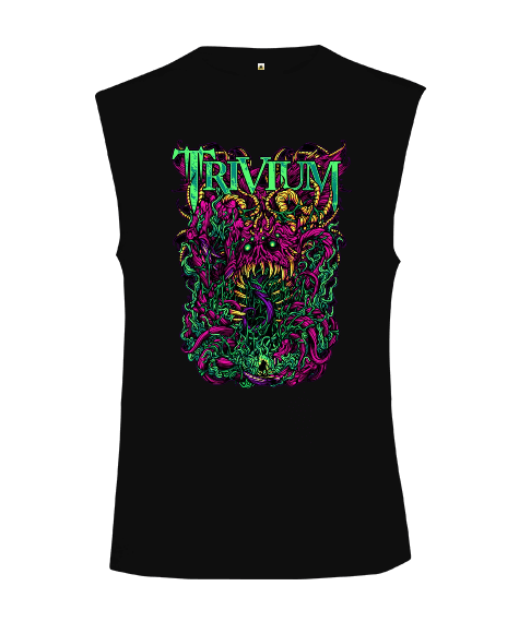 Tisho - Trivium Rock Tasarım Baskılı Kesik Kol Unisex Tişört