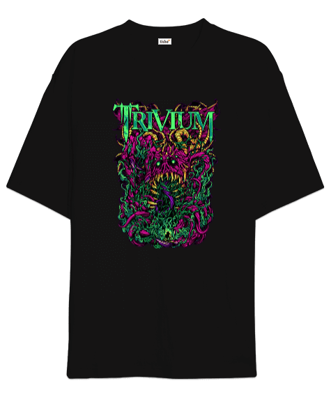 Tisho - Trivium Rock Tasarım Baskılı Oversize Unisex Tişört