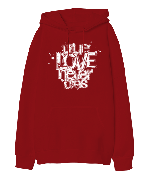Tisho - True Love Oversize Unisex Kapüşonlu Sweatshirt