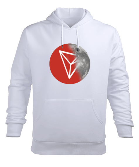 Tisho - TRX to the Moon v1H Beyaz Erkek Kapüşonlu Hoodie Sweatshirt