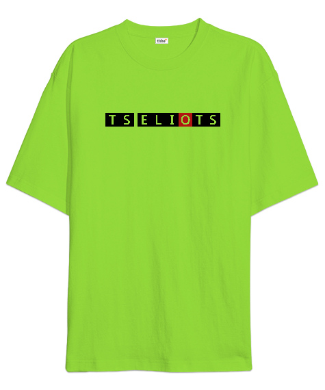 Tisho - TS Eliots Baskılı 25 Fıstık Yeşili Oversize Unisex Tişört