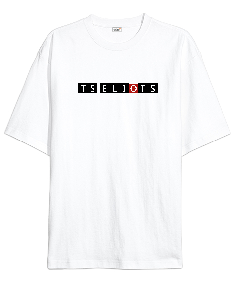Tisho - TS Eliots Baskılı 29 Beyaz Oversize Unisex Tişört