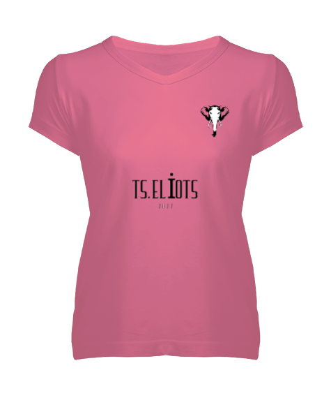 Tisho - TS-Eliots Baskılı 6 Kadın V Yaka Tişört