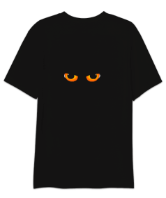 TS -Eliots Kedi Gözü Baskılı Oversize Unisex Tişört - Thumbnail