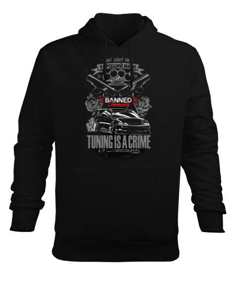 Tisho - Tuning us crime Erkek Kapüşonlu Hoodie Sweatshirt