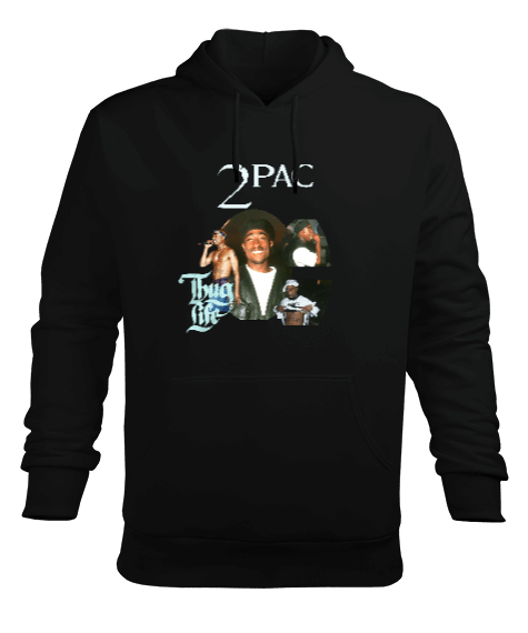 Tisho - Tupac Erkek Kapüşonlu Hoodie Sweatshirt