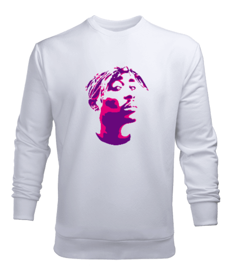 Tisho - Tupac Shakur Rapper Tasarım Baskılı Erkek Sweatshirt