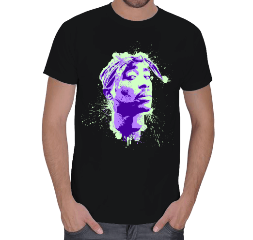 Tisho - Tupac Shakur - stencil Erkek Tişört