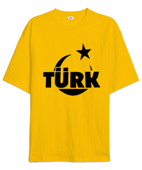Tisho - Türk Baskılı Sarı Oversize Unisex Tişört
