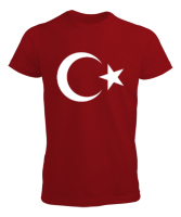 Türk Bayrağı Kırmızı Erkek Tişört - Tisho