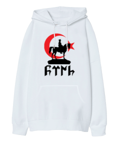 Türk ve Atatürk Oversize Unisex Kapüşonlu Sweatshirt - Tisho