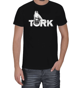 Tisho - Türk yazılı bozkurt baskılı Erkek Tişört