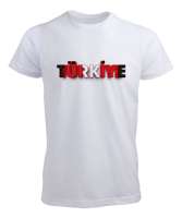 Türkiye - 3 Boyutlu Beyaz Erkek Tişört - Tisho