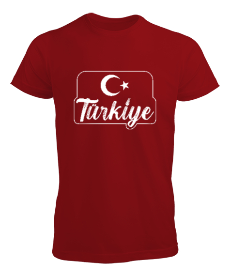 Türkiye - Ay Yıldız Kırmızı Erkek Tişört - Tisho