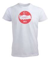 TÜRKİYE Beyaz Erkek Tişört - Tisho