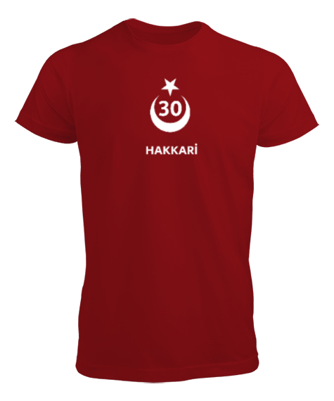Türkiye Hakkari Kırmızı Erkek Tişört - Tisho