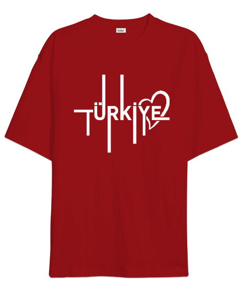 Tisho - Türkiye Kırmızı Oversize Unisex Tişört