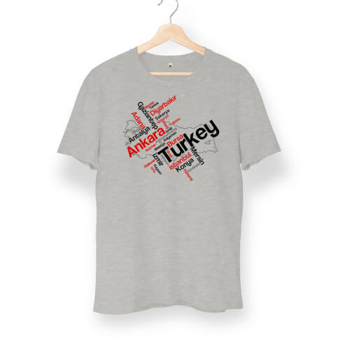 Türkiye Şehirleri Unisex Kısa Kol Tişört - Thumbnail