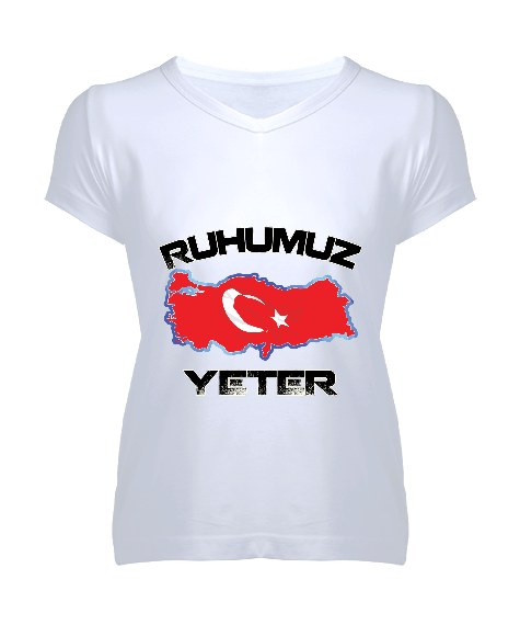 Tisho - Türkiye tasarımlı Kadın V Yaka Tişört