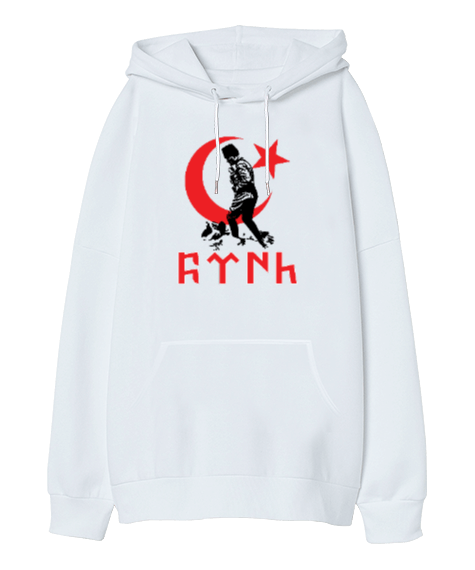 Tisho - Türkiye ve Atatürk Oversize Unisex Kapüşonlu Sweatshirt