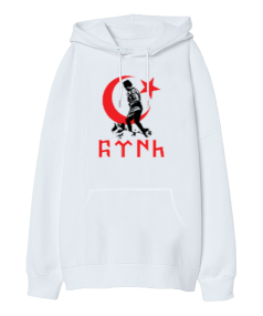 Türkiye ve Atatürk Oversize Unisex Kapüşonlu Sweatshirt - Tisho