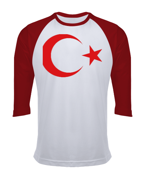 Tisho - Türkiye ve ay yıldızı Orjinal Reglan 3/4 Kol Unisex Tişört