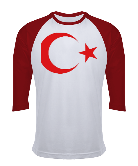 Türkiye ve ay yıldızı Orjinal Reglan 3/4 Kol Unisex Tişört - Tisho