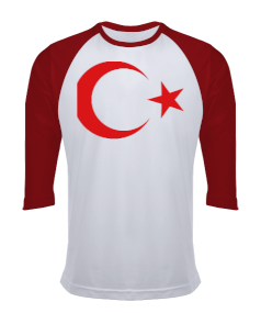 Türkiye ve ay yıldızı Orjinal Reglan 3/4 Kol Unisex Tişört - Tisho