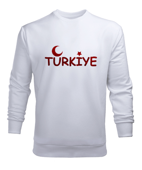 Tisho - Türkiye Yazılı Beyaz Erkek Sweatshirt