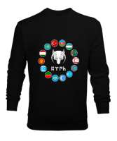 Türkiye,Turan,Göktürk,Azerbaycan,Kazakistan,Türkmenistan,Tacikistan,Özbekistan,Kyrgyzstan. Siyah Erkek Sweatshirt - Tisho