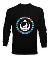 Türkiye,Turan,Göktürk,Azerbaycan,Kazakistan,Türkmenistan,Tacikistan,Özbekistan,Kyrgyzstan. Siyah Erkek Sweatshirt - Tisho