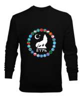 Türkiye,Turan,Göktürk,Azerbaycan,Kazakistan,Türkmenistan,Tacikistan,Özbekistan,Kyrgyzstan. Siyah Erkek Sweatshirt - Tisho